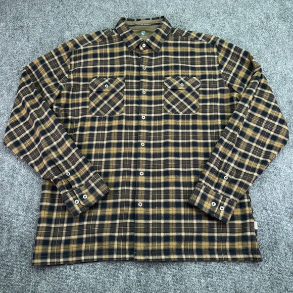 Kuhl Other - Kuhl Flannel Shirt Mens XL Brown Plaid Dillingr Cotton Tencel Soft Button Up